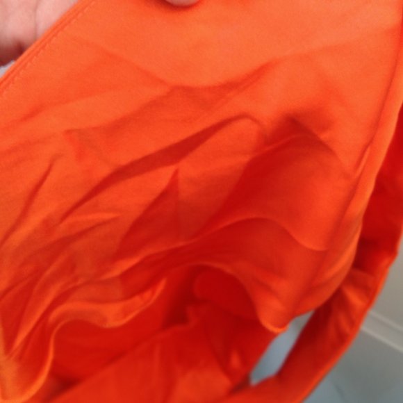 ORANGE /RUST ASYMMETRIC SATIN CAMI TOP SIZE 6 NASTY GAL COLLECTION - Picture 9 of 10